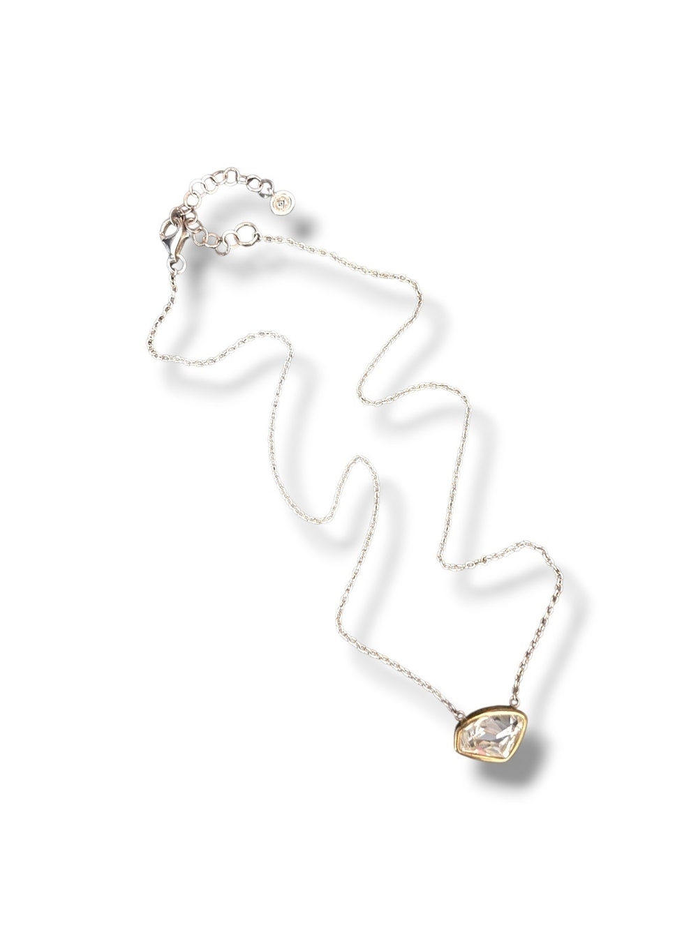 Silpada Dazzler Sterling Silver Chain Necklace + Bezel Set Swarovski Pendant